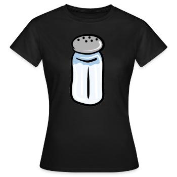 Salzstreuer / salt shaker - Frauen T-Shirt - Schwarz - Vorne - AI Model Female 172 dark (172cm)