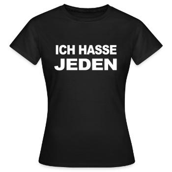 Lustiger Spruch Ich hasse jeden - Gothic Gruftie - Frauen T-Shirt - Schwarz - Vorne - AI Model Female 172 dark (172cm)