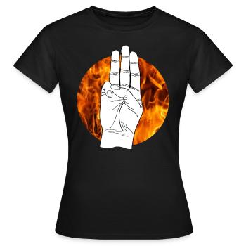 Hommage de signe de la main par Panem Hunger Games - T-shirt Femme - noir - Devant - AI Model Female 172 dark (172cm)