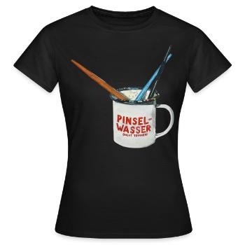 Pinceau Eau Art Pinceau Jus Pinceau Peinture Verre - T-shirt Femme - noir - Devant - AI Model Female 172 dark (172cm)