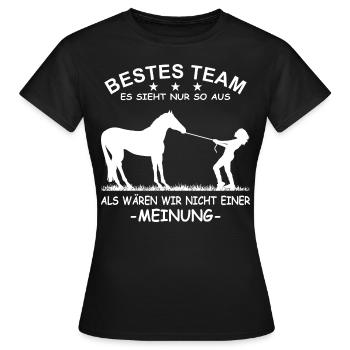Bestes Team Führungskraft Pferd Reiterin - Frauen T-Shirt - Schwarz - Vorne - AI Model Female 172 dark (172cm)