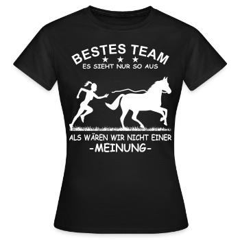 Bestes Team Führungskraft Pferd Reiterin - Frauen T-Shirt - Schwarz - Vorne - AI Model Female 172 dark (172cm)
