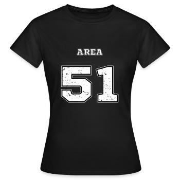 AREA 51 Alien Saucer UFO Alien - Women's T-Shirt - black - Front - AI Model Female 172 dark (172cm)