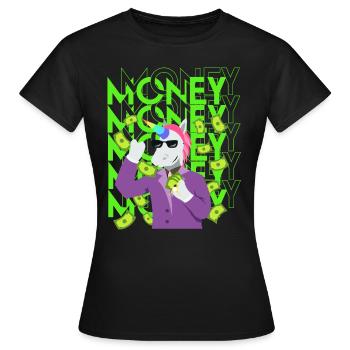 Geld - Frauen T-Shirt - Schwarz - Vorne - AI Model Female 172 dark (172cm)
