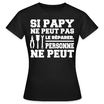 Opa - wenn Opa es nicht reparieren kann - Frauen T-Shirt - Schwarz - Vorne - AI Model Female 172 dark (172cm)