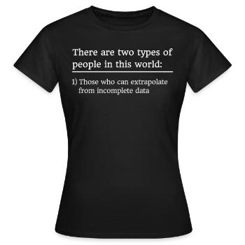 Explication de l'extrapolation des statistiques mathématiques - T-shirt Femme - noir - Devant - AI Model Female 172 dark (172cm)