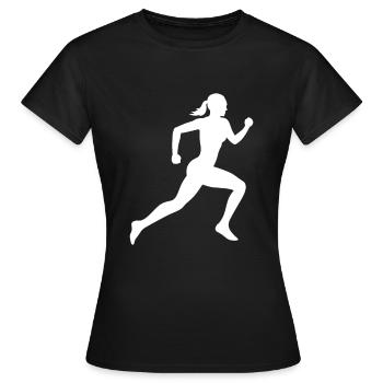 Läuferin, Frauen laufen, Frauenlauf - Frauen T-Shirt - Schwarz - Vorne - AI Model Female 172 dark (172cm)