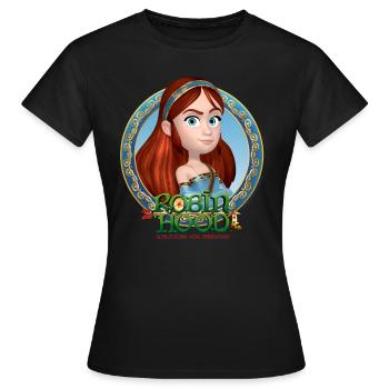 Robin Hood Portrait Von Maid Marian - Frauen T-Shirt - Schwarz - Vorne - AI Model Female 172 dark (172cm)