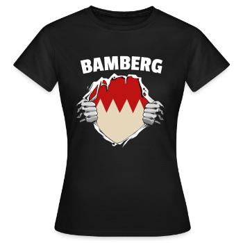 Bamberg Bamberger Stadt Oberfranken Geschenk - Frauen T-Shirt - Schwarz - Vorne - AI Model Female 172 dark (172cm)