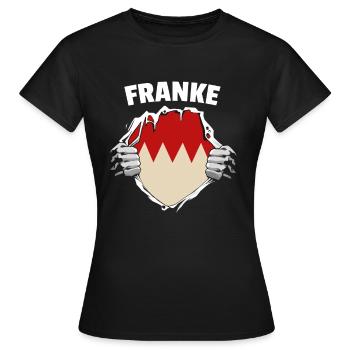 Franke Oberfranke Unterfranke Mittelfranke Franken - Frauen T-Shirt - Schwarz - Vorne - AI Model Female 172 dark (172cm)