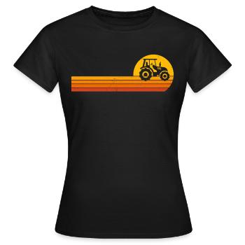 landwirt traktor sunrise bauer trecker - Frauen T-Shirt - Schwarz - Vorne - AI Model Female 172 dark (172cm)