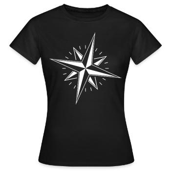 Étoile nautique boussole rose des vents - T-shirt Femme - noir - Devant - AI Model Female 172 dark (172cm)