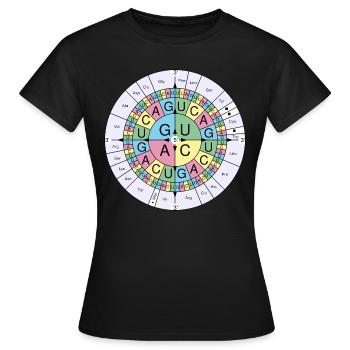 Biochemistry RNA codon code sun - Women's T-Shirt - black - Front - AI Model Female 172 dark (172cm)
