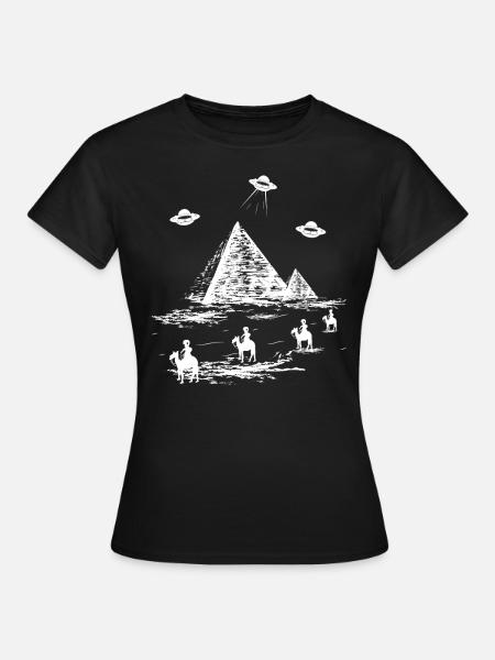 evolution alien ufo alien pyramide egypte - T-shirt Femme - noir