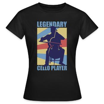 Cello Design für Männer Violinen Outfit für Geige - Frauen T-Shirt - Schwarz - Vorne - AI Model Female 172 dark (172cm)