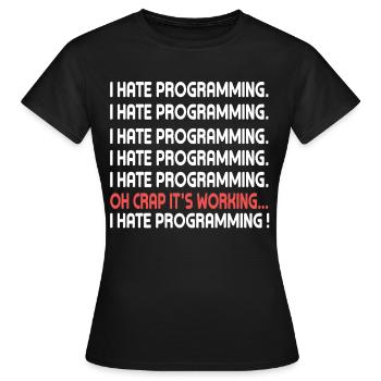 PC Programming Coding Program Internet Computer - Women's T-Shirt - black - Front - AI Model Female 172 dark (172cm)