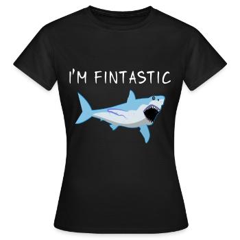 Shark Shark Fin Bite White Shark Whale Shark Shark - Women's T-Shirt - black - Front - AI Model Female 172 dark (172cm)