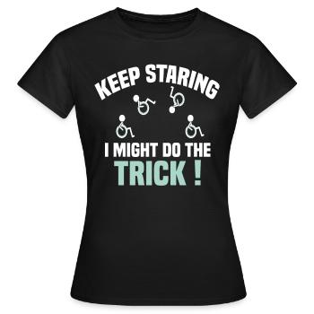 behinderung behindert behinderter behinderte rolli - Frauen T-Shirt - Schwarz - Vorne - AI Model Female 172 dark (172cm)
