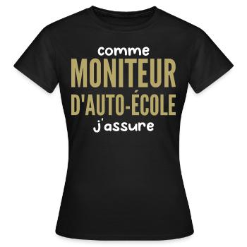 Moniteur Auto-école - T-shirt Femme - noir - Devant - AI Model Female 172 dark (172cm)