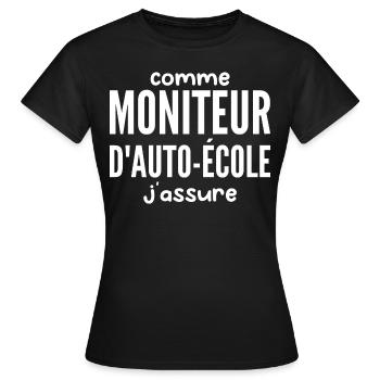 Moniteur Auto-école - T-shirt Femme - noir - Devant - AI Model Female 172 dark (172cm)