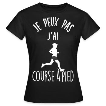 Je peux pas j'ai Course à pied - T-shirt Femme - noir - Devant - AI Model Female 172 dark (172cm)