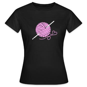 Crochet crochet crochet fil crochet passion - T-shirt Femme - noir - Devant - AI Model Female 172 dark (172cm)