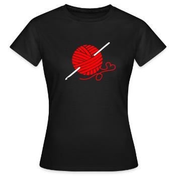Crochet crochet crochet fil crochet passion - T-shirt Femme - noir - Devant - AI Model Female 172 dark (172cm)