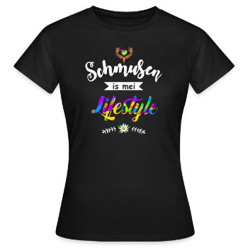 Schmusen is mei Lifestyle - Flirten Küssen Kiss me - Frauen T-Shirt - Schwarz - Vorne - AI Model Female 172 dark (172cm)