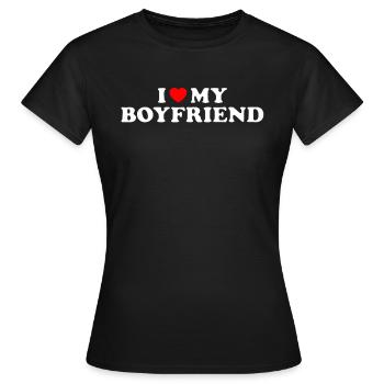 J’aime mon copain - Ich liebe meinen freund - T-shirt Femme - noir - Devant - AI Model Female 172 dark (172cm)