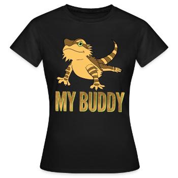 Lézard dragon avec barbe mon meilleur copain - T-shirt Femme - noir - Devant - AI Model Female 172 dark (172cm)