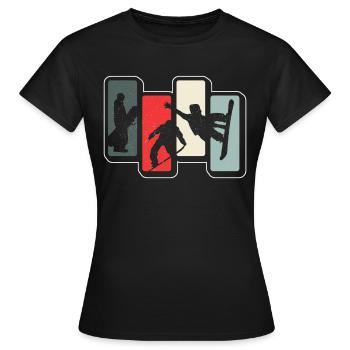 Snowboarding Snowboarder Snowboard Design Chemise - T-shirt Femme - noir - Devant - AI Model Female 172 dark (172cm)