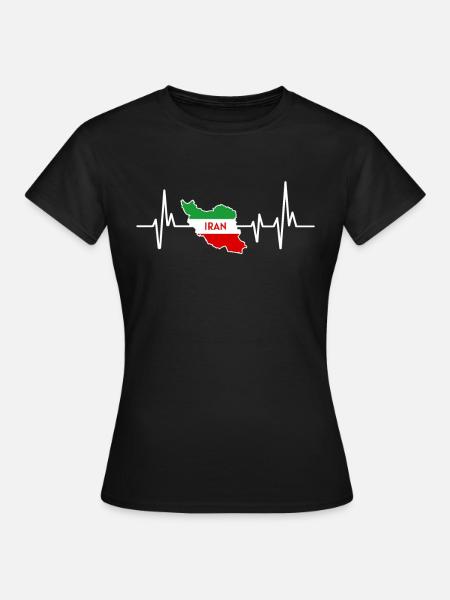 Heartbeat Design Iraanse Vlag Iran - T-shirt dam - svart