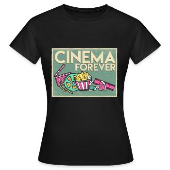 cinéma - T-shirt Femme - noir - Devant - AI Model Female 172 dark (172cm)
