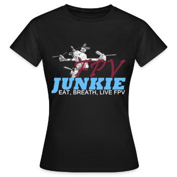fpv junkie - T-shirt Femme - noir - Devant - AI Model Female 172 dark (172cm)