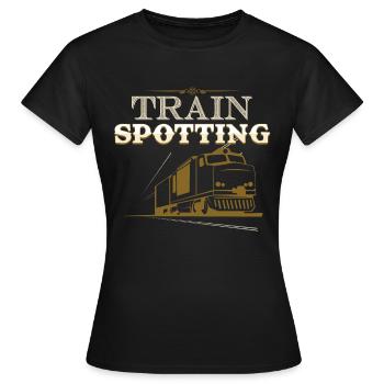 Regarder le train - T-shirt Femme - noir - Devant - AI Model Female 172 dark (172cm)