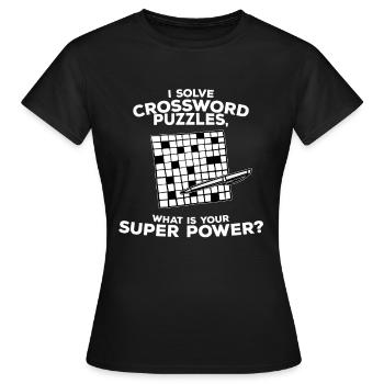 mots croisés - T-shirt Femme - noir - Devant - AI Model Female 172 dark (172cm)