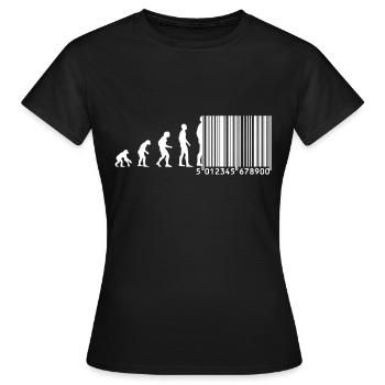 Code à barres Evolution - T-shirt Femme - noir - Devant - AI Model Female 172 dark (172cm)