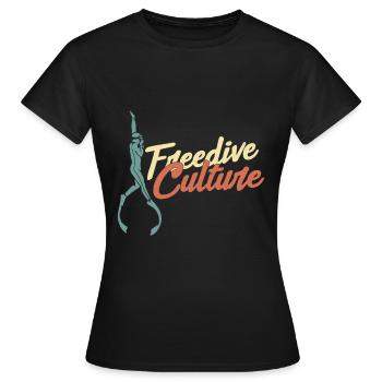 Freediving - Frauen T-Shirt - Schwarz - Vorne - AI Model Female 172 dark (172cm)