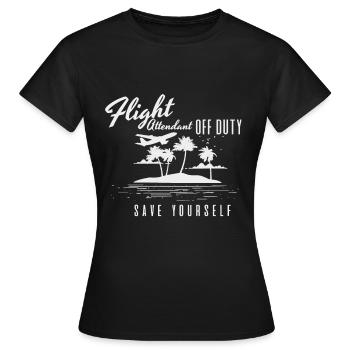 Hôtesse de l'air hôtesse de l'air en vacances / vacances - T-shirt Femme - noir - Devant - AI Model Female 172 dark (172cm)
