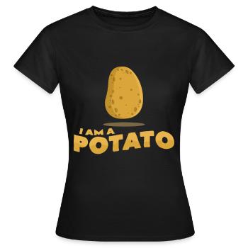 Je suis une pomme de terre - T-shirt Femme - noir - Devant - AI Model Female 172 dark (172cm)