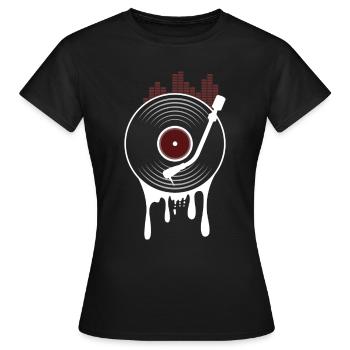Schallplatte - Frauen T-Shirt - Schwarz - Vorne - AI Model Female 172 dark (172cm)