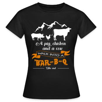 BBQ - Women's T-Shirt - black - Front - AI Model Female 172 dark (172cm)
