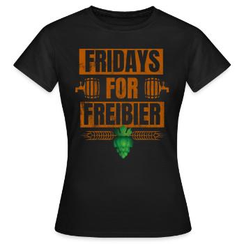 Fridays For Freibier T-Shirt - Frauen T-Shirt - Schwarz - Vorne - AI Model Female 172 dark (172cm)