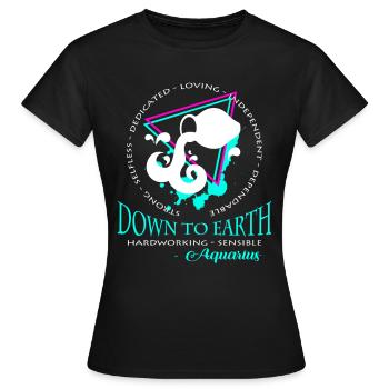 Wassermann Sternzeichen - Frauen T-Shirt - Schwarz - Vorne - AI Model Female 172 dark (172cm)