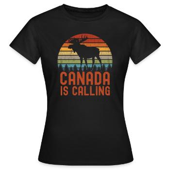 Canada is calling | Vacation Emigration Canada - Women's T-Shirt - black - Front - AI Model Female 172 dark (172cm)