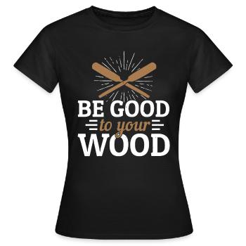 Wood - Women's T-Shirt - black - Front - AI Model Female 172 dark (172cm)