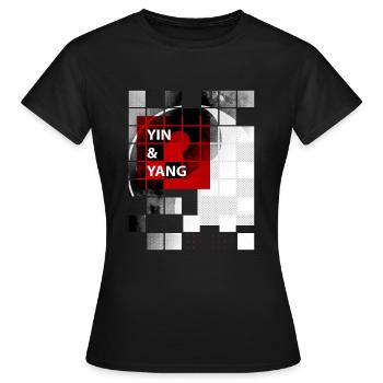 yin yang - T-shirt Femme - noir - Devant - AI Model Female 172 dark (172cm)