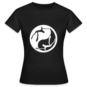 Yin Yang Pêche à la lance - T-shirt Femme - noir - Devant - AI Model Female 172 dark (172cm)