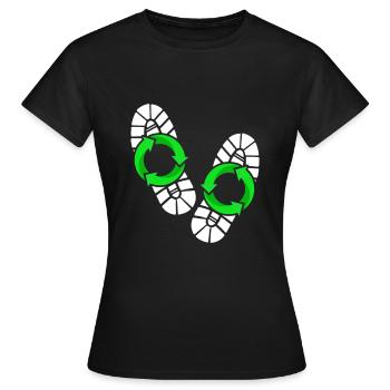 Ökologischer Fußabdruck - Frauen T-Shirt - Schwarz - Vorne - AI Model Female 172 dark (172cm)