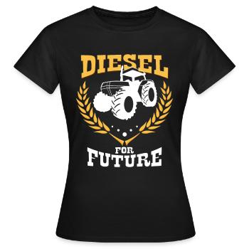 Tracteur diesel - T-shirt Femme - noir - Devant - AI Model Female 172 dark (172cm)